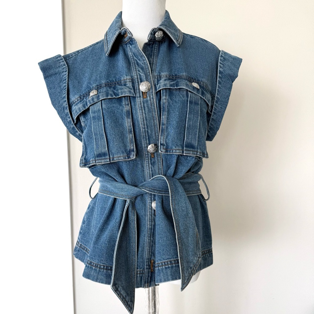 Veronica Beard Blue Denim Vest